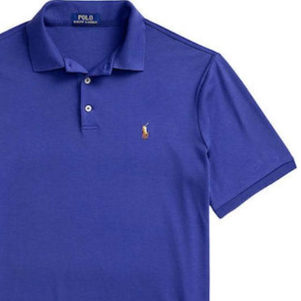 Polo Ralph Lauren Embroidered Logo Solid Color Short Sleeve Polo Shirt Men Tops Blue 710704319-164