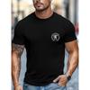 Heren T-shirt met Korte Mouwen met een Spartan Warrior Grafiek op De Linkerborst, Geschikt voor Elk Seizoen