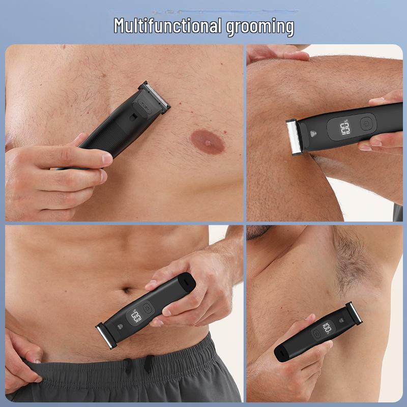 USB Waterproof Electric Body Hair Trimmer with Digital Display for Men & Women