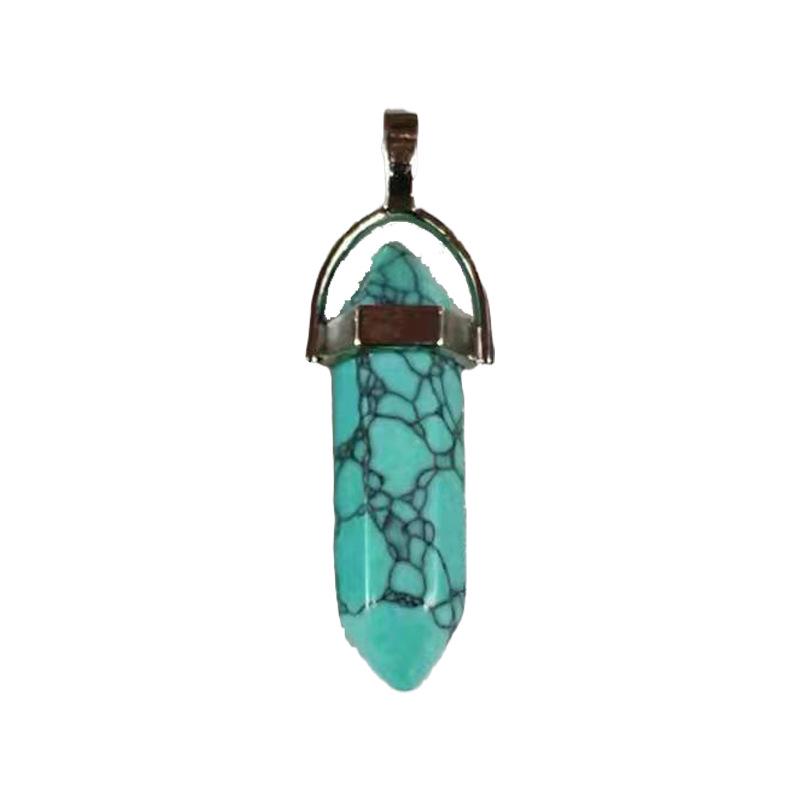 Hexagonal Stone Double-Point Pendant Sweater Chain