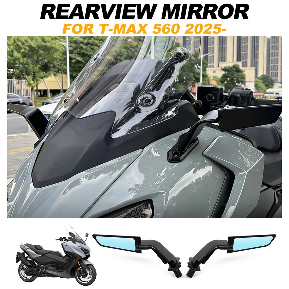 For Yamaha TMAX 560 2025 T-MAX 560 Tech Max Rotatable Stealth Mirror Winglet Side Rearview Mirrors Adjustable Motorcycles