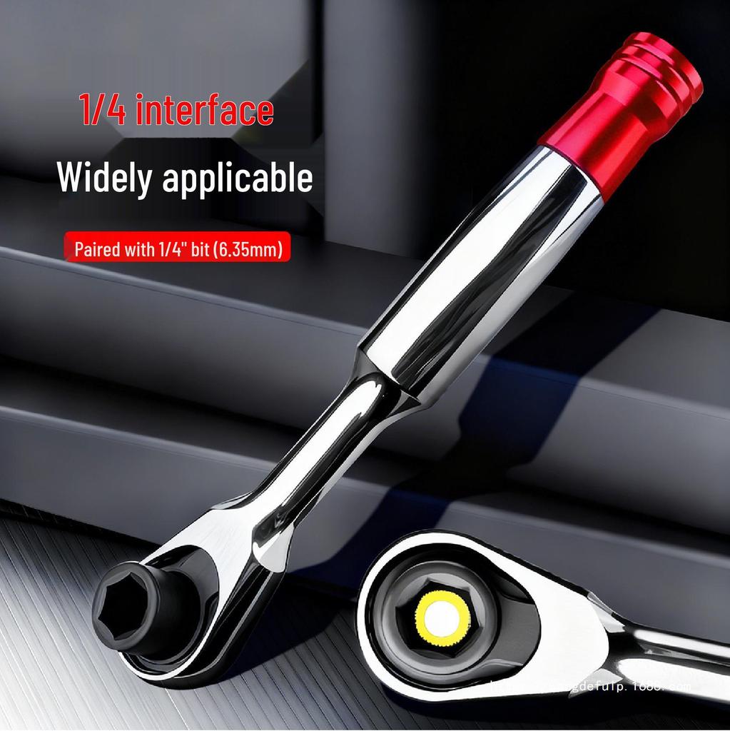 1/4" 72-Tooth Mini Ratchet Wrench, Bi-directional Quick Release Hex Socket for Fast Repairs