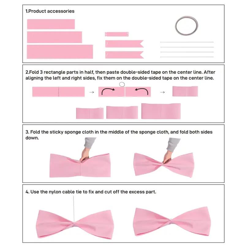 DIY Handmade Craft Bag EVA Material Giant Pink Decorated Bow Set for Wedding Christmas Easter Birthday Party Decorations
