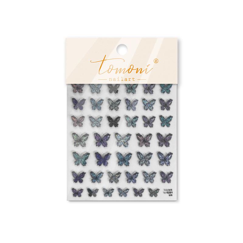 

Наклейки для ногтей Tomoni Cat Eye: Популярные японские канцелярские товары для детей, с красочными рисунками бабочек