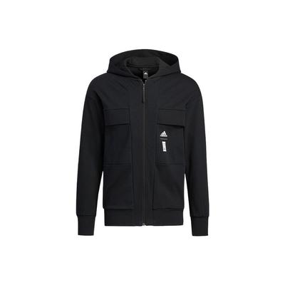 Einfarbig gestrickte Kapuzenjacke Herren Oberbekleidung Schwarz HE5132
