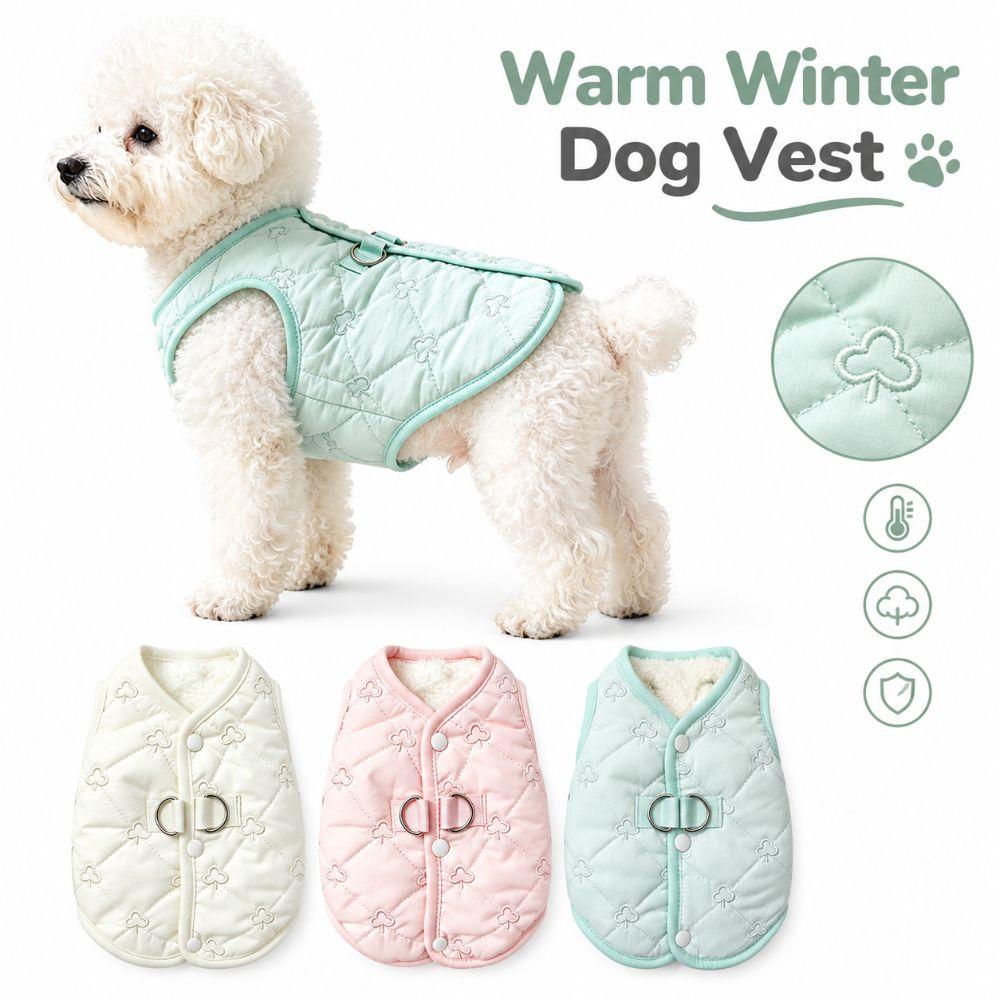 Embroidery Teddy Bear Coat Thickened Puppy Clothes Vest New Cat Vest Winter