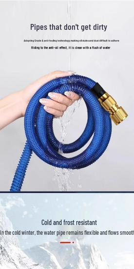High-Pressure Telescopic Water Hose with Explosion-Proof Nozzle for Car Wash and Gardening