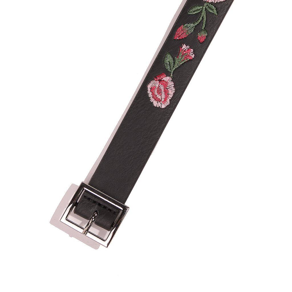 Ladies' Fashionable and Elegant Embroidered Sweet Rose Belt, Exquisite Ladies' Embroidered Belt, Women's Belt