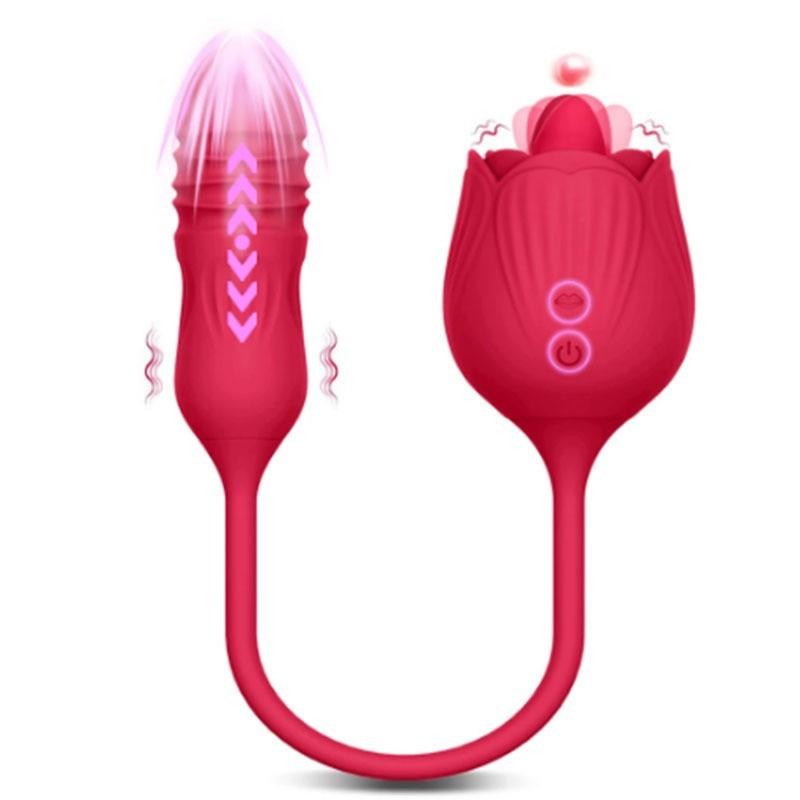 Rose Shape Vagina Sucking Vibrator G-spot Masturbation Nipple Sucker Oral Licking Clitoris Stimulation Sex Toys for Women