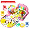 Baby Gym Play Mat with Music Pedal Piano Light Toy Rack Hanging Doll Educational Fitness Rack Toy Xmas Gift for Infants Toddlers