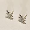 Elegant Starlight Zirconia Stud Earrings: 925 Sterling Silver Gold Accessories