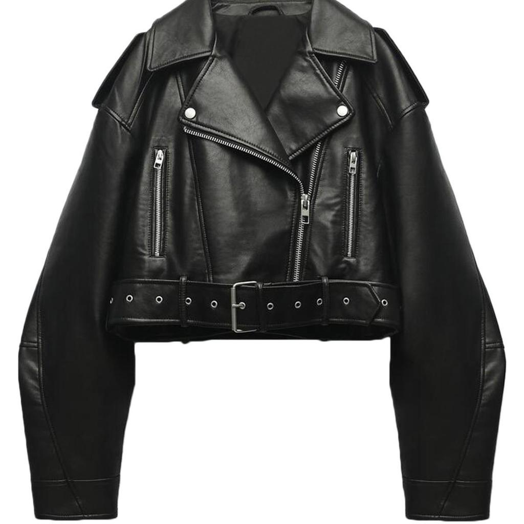 2025 European & American Washed Faux Leather Motorcycle Jacket - New Autumn/Spring Collection