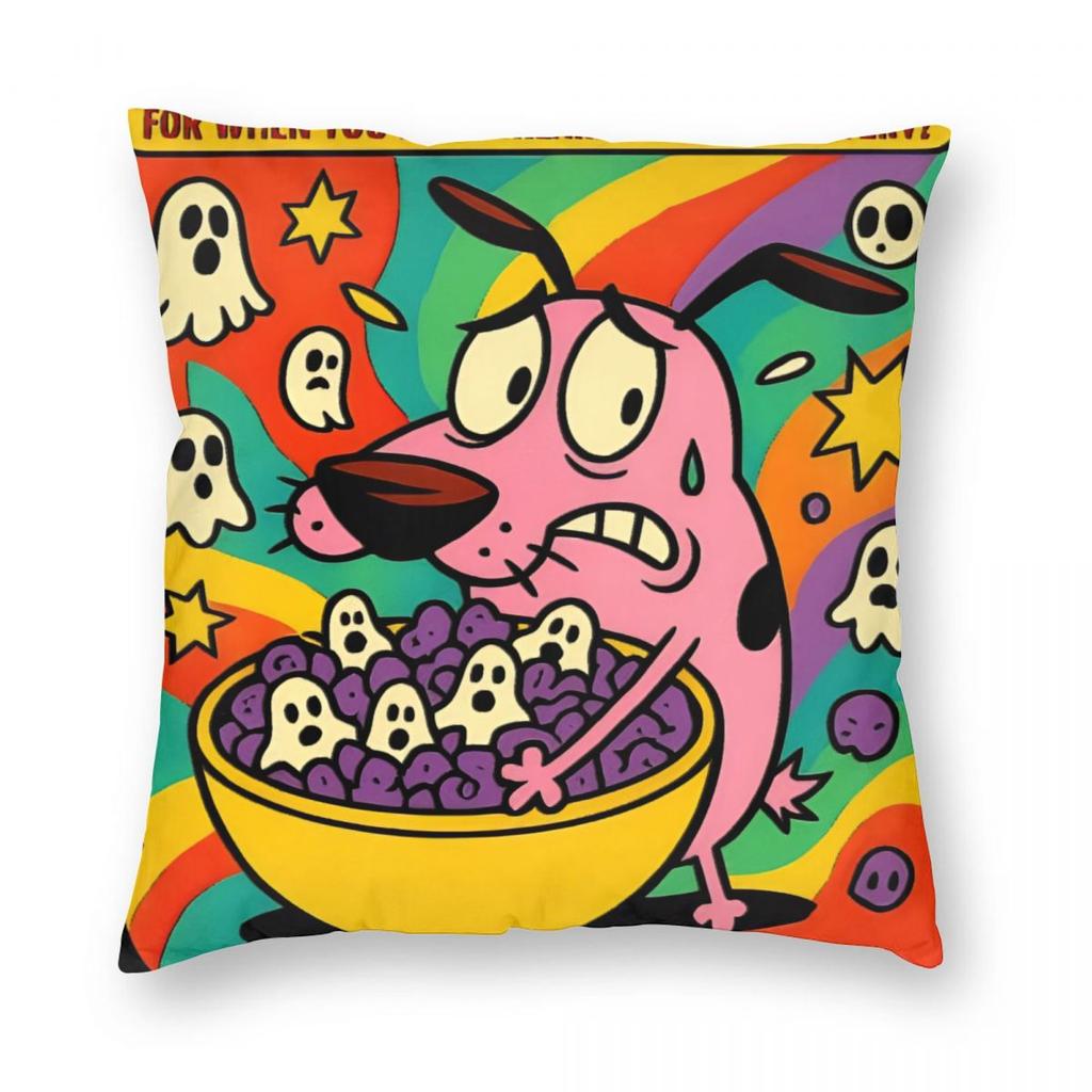 CCourages Cowardly Dog Cereal Box Pillowcase Soft Cushion Cover Decorative Throw Pillow Case Cover Home Drop Shipping cm