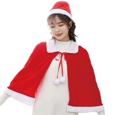 Morytrade Santa Cape for Christmas Santa Claus Cloak with Hat Kids, Costume, (L)