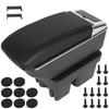 Vw Golf Vii 12-20 Cotieră Cu Compartiment De Depozitare Piele Ecologică Neagră + Kit De Montaj
