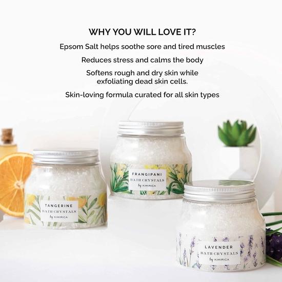 Kimirica Bath Salt Trio Gift Pack For Body Spa, Relaxation and Pain Relief, 100% Vegan , Green Tea, Ginkgo Biloba and Aloevera, 300gm 100% Vegan