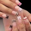 European & American Black and White Stripe Polka Dot False Nails