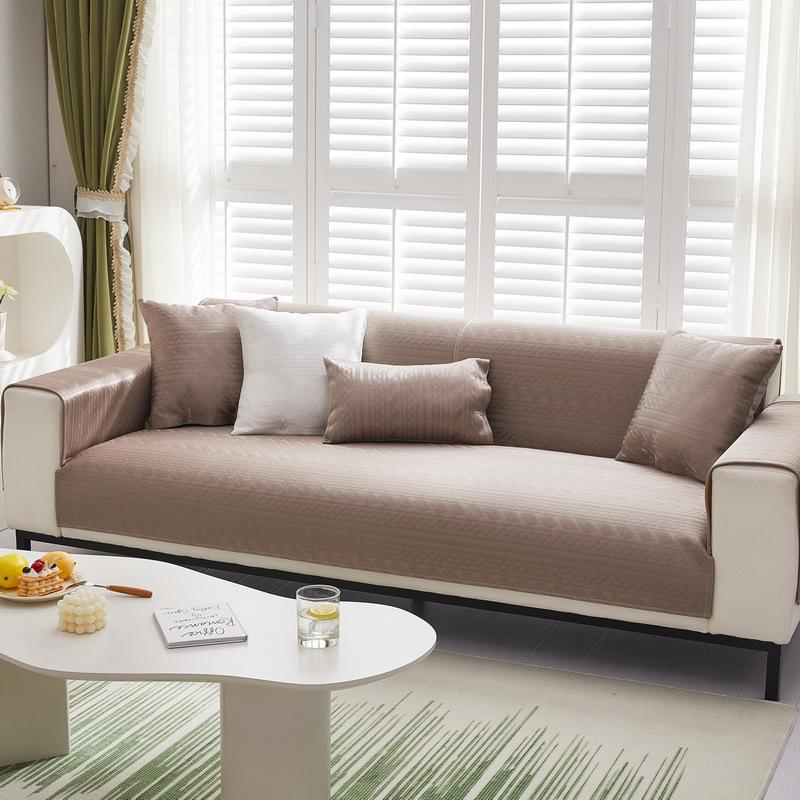 

Wave Pattern Ice Silk Sofa Cushion Summer Non-Slip Cool Sofa Seat Cushion Backrest Leather Sofa Cover Cushion 70*70cm