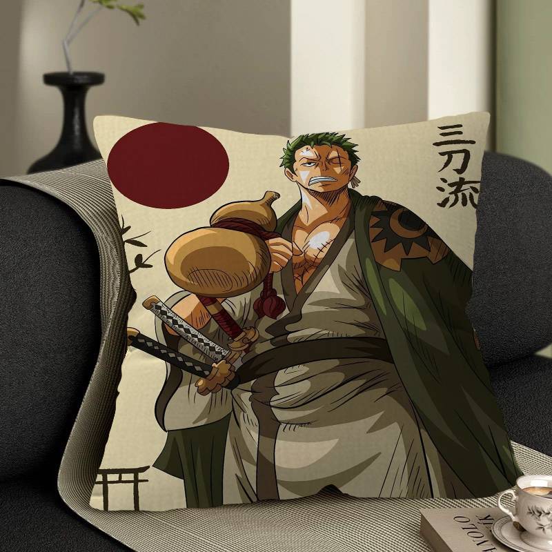 

Anime Cool Boy O-One Piece R-Roronoa Z-Zero Cushion Cover Car Throw Pillow Case For Sofa Car Christmas Gift 40x40cm 45x45cm 12x12Inch