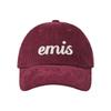 EMIS APPLIQUE CORDUROY BALL CAP-WINE