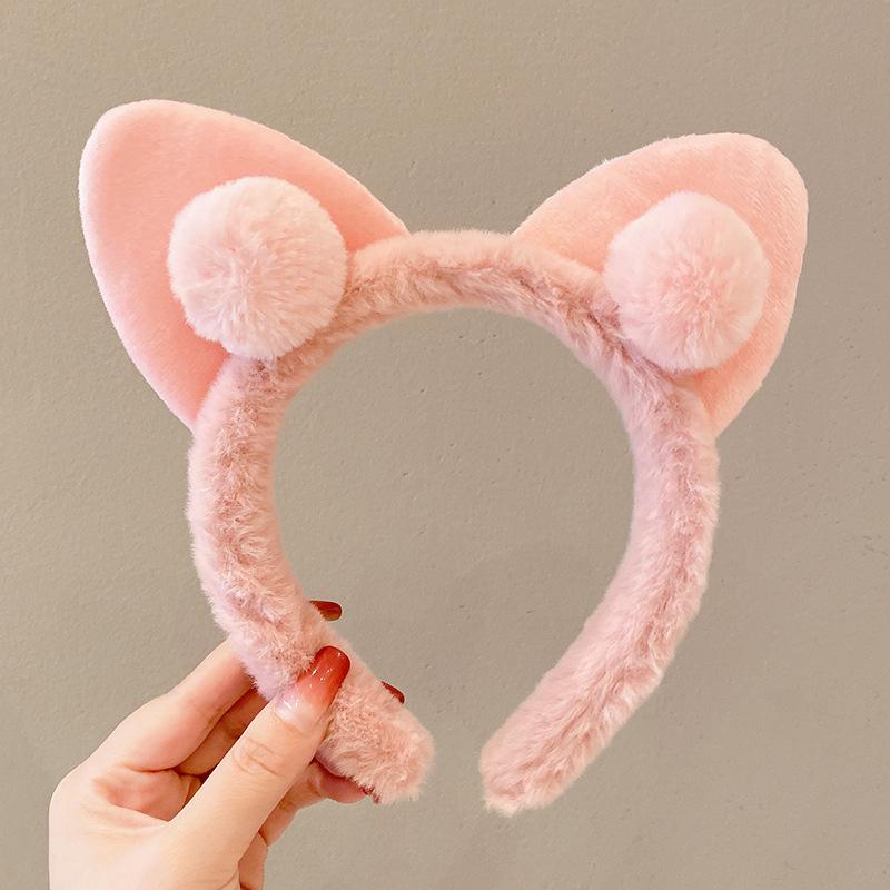 Härlig Fleece Krabba Tecknad Hårbygel för Kvinnor Flickor Shopping Ansiktstvätt Föreställning Fotografi Hårband Söta Prinsesshårband