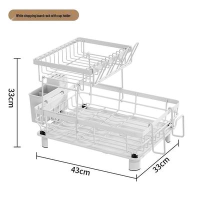 Kitchen Dish Drying Rack with Cutting Board Holder