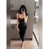 Slightly Fat Royal Sister Sexy Lace Splicing Suspender Skirt Women's Summer Pure Desire Hot Girl Purple Hip-wrapped Dress