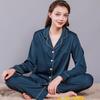 2024 Couple's Long Sleeve Pajama Set - Men's and Women's Imitation Silk for Spring and Autumn.