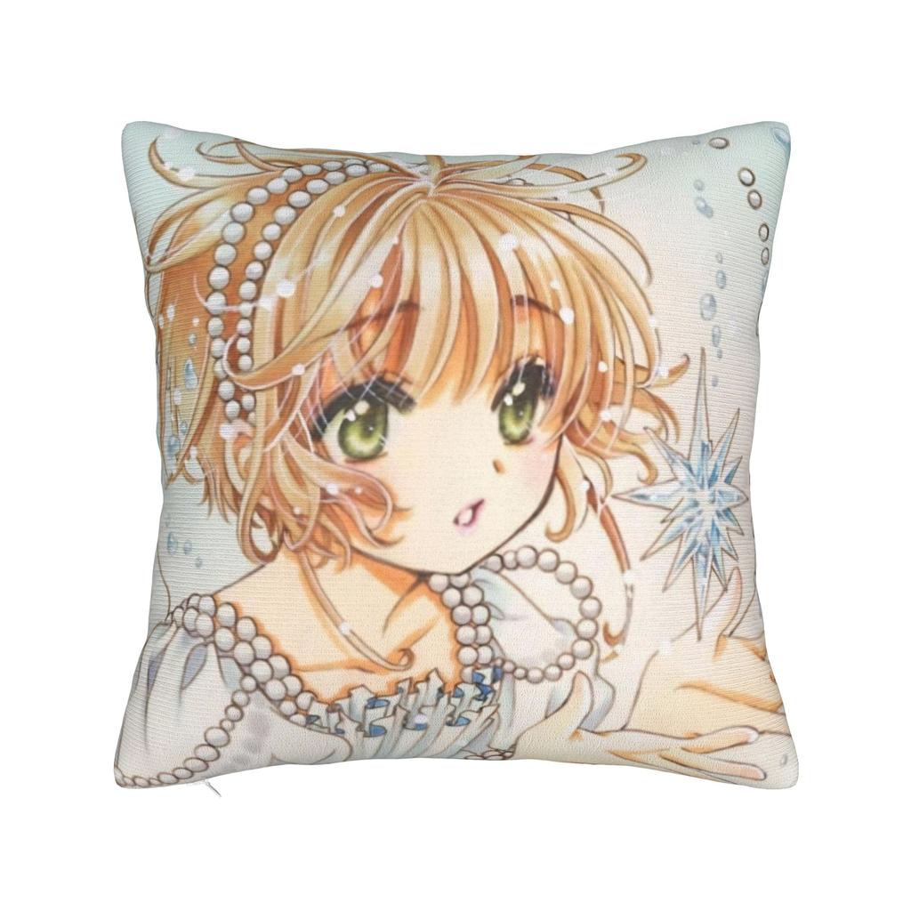 Cardcaptor Sakura Flower Pillowcase Polyester Cushion Cover Decoration Anime Cartoon Pillow Case Cover Home Wholesale 45*45cm