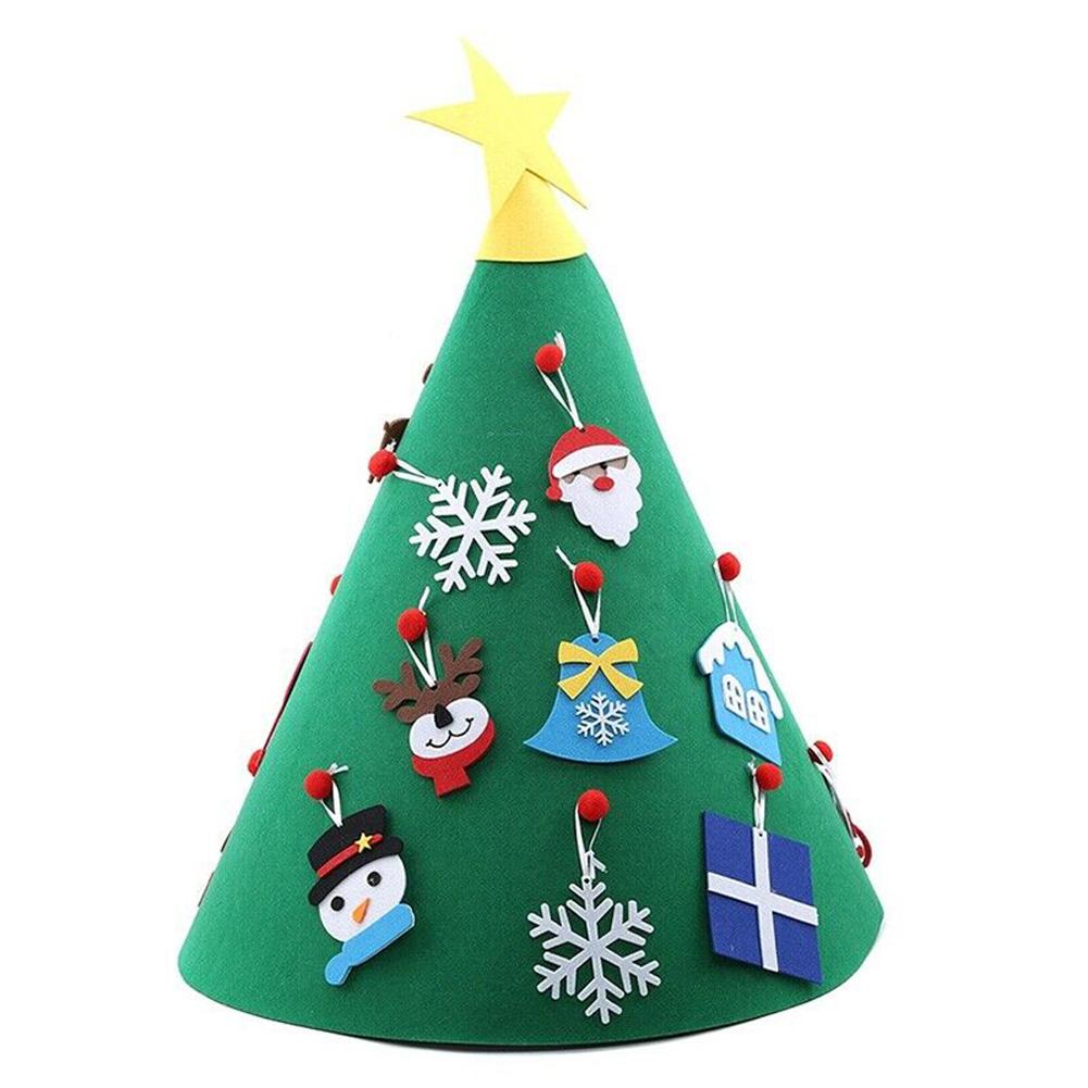 Árbol de Navidad de Fieltro DIY Manualidad Educativa Kit de Adornos Decoración Para Niños Niños