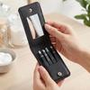 Eyebrow & Beard Shaping Tweezer Set - Flat & Angled Tips with Mirror for Hair Removal & False Eyelash Application