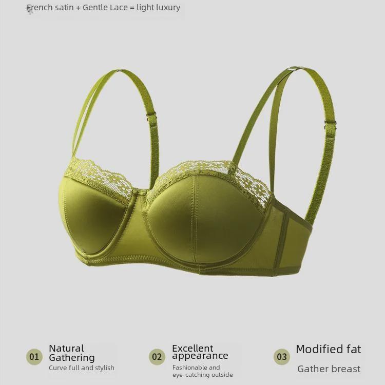Französisches Satin-Spitzen-BH-Set: Heben und Stützen für eine schlanke Silhouette