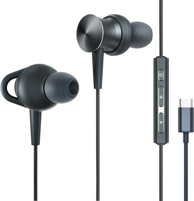 Ecoker Type-C Earphones with Mic for Calls, Wired In-Ear Headphones, Compatible with iPhone 15 ProMax, Sony XZ23, Google Pixel 87, OnePlus, Samsung