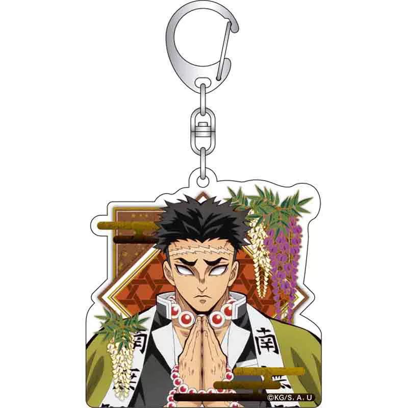 Keychain Pendant Anime Demon Slayer Kimetsu No Yaiba Kamado Tanjirou Double Sided HD Bag Pendant Gift For Fans Cosplay Props Jewelry Gift