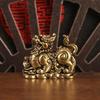 Aged Finish Pure Brass Lion Ingot Vintage Ornament Antique Style Solid Brass Collectible Figurine for Home Living Room Decor Gift