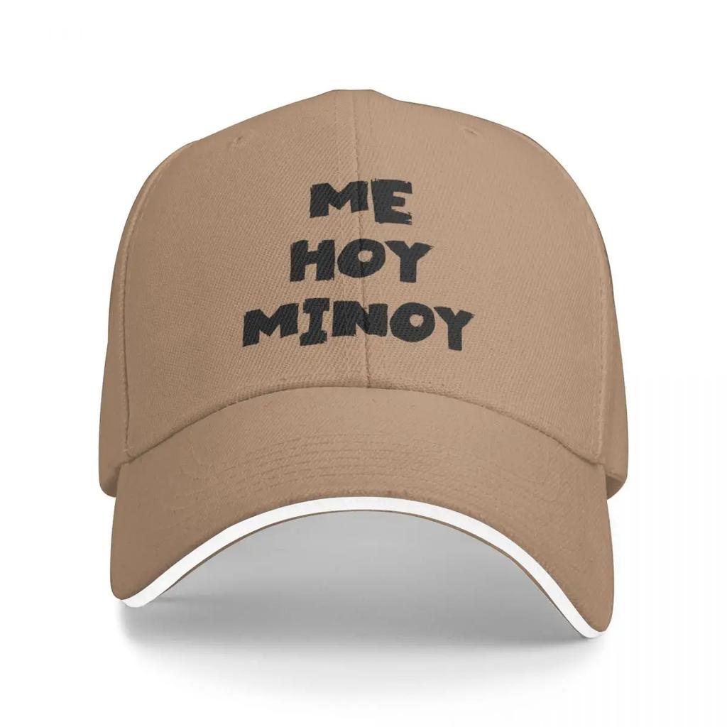 Me Hoy Minoy Text Monochrome White Baseball Cap Unique Hats Vintage Luxury Hat Men's Hats Women's