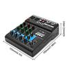 New Professional 4-Channel Sound Mixer Console Mini Audio Mixer Sound Card Computer Input 48v Power USB Computer Record NA4