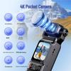4K HD Vlog Camera with Gyro Stabilization - Pocket Action Recorder for Riding