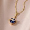 Huitan Orange Red/Green/Blue Heart Cubic Zirconia Pendant Necklace for Women Luxury Trendy Wedding Accessories Elegant Gift 2026