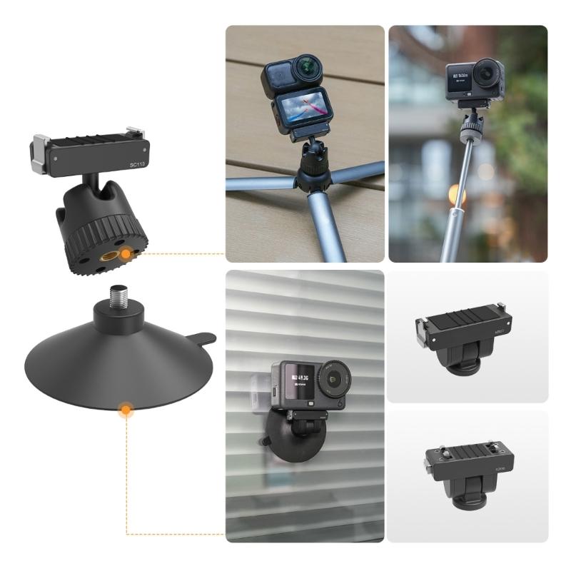 Magnetic Quick Release Mount Suction Cup Stand For Action 6 Camera Holder With 360Degree Ball Head Strong Suction Power