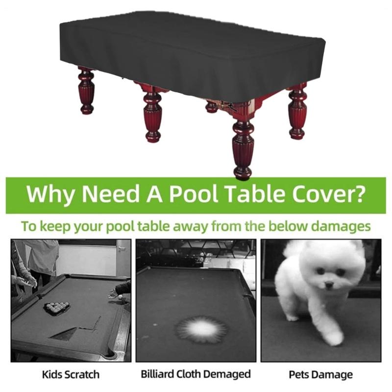 Billiard Table Cover with Drawstrings Oxfords Cloth Table Cover for Outdoor Indoor