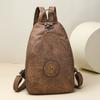 Retro Large Capacity PU Backpack Women's Chest Bag