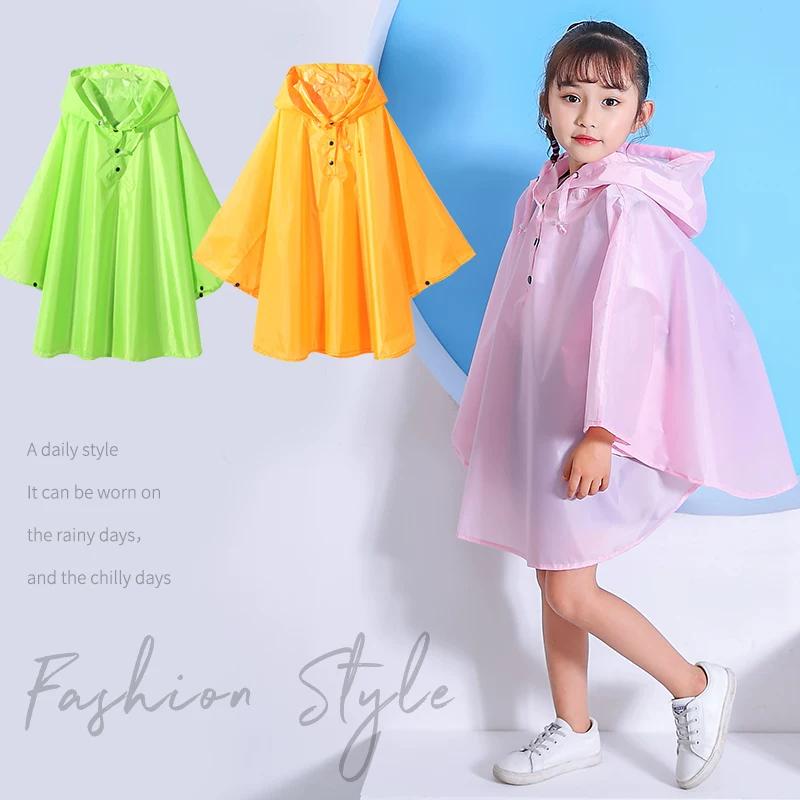 For Children and Kids Kindergarten Boys and Girls Children Cape-Style Raincoat Thin Fashion Cape Outwear Non-Disposable Poncho