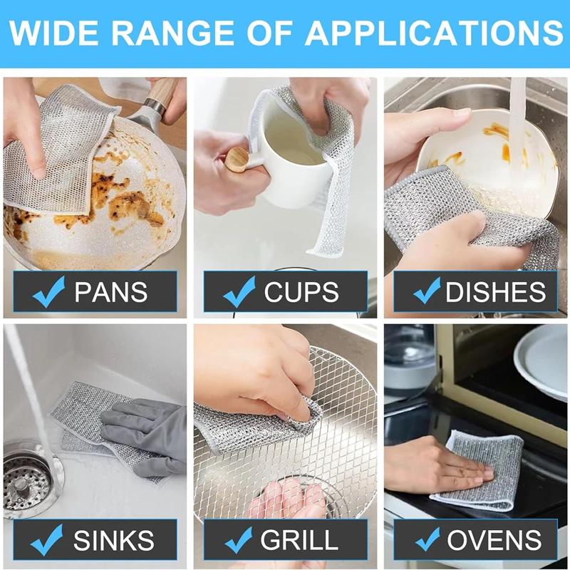 Kitchen Steel Wool Detergent Dish Scrub Bed Towel Dishwashing Sponge Holder Useful Natural Loofah Things Gadgets Metal Magic