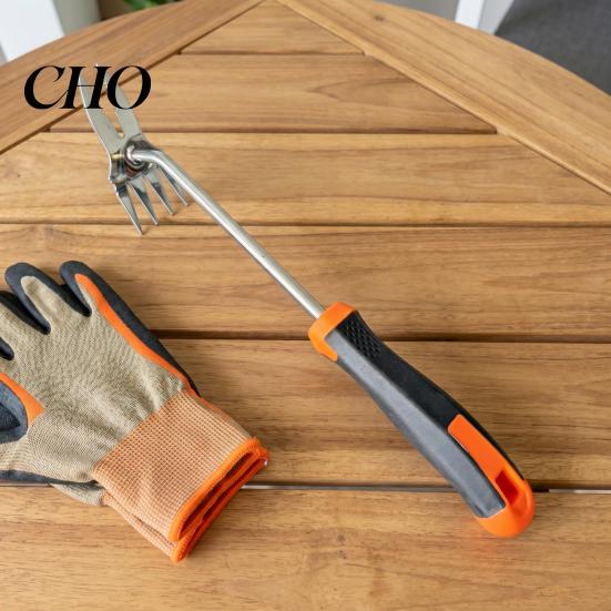 Ergonomic Garden Weeding Tool 2-in-1 Weed Puller, Heavy Duty Stainless Steel Hand Weeder, with Crabgrass Extractor Non-Slip Handle, for Uprooting Lawn