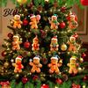 Holiday Party Decor Supplies Gingerbread Man Christmas Tree Hanging Ornaments Wooden Decorative Pendants Decoration Craft Lightweight Rustic