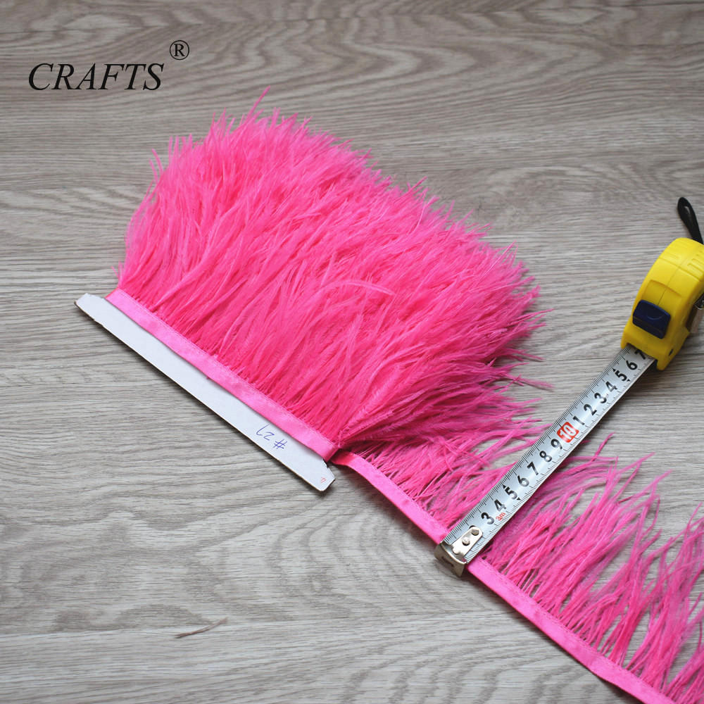 Feather2023 hot! Fluffy and beautiful 5-10M long ostrich hair feather trim cloth sideband 8-10cm wide / DIY sewing clothing accessories