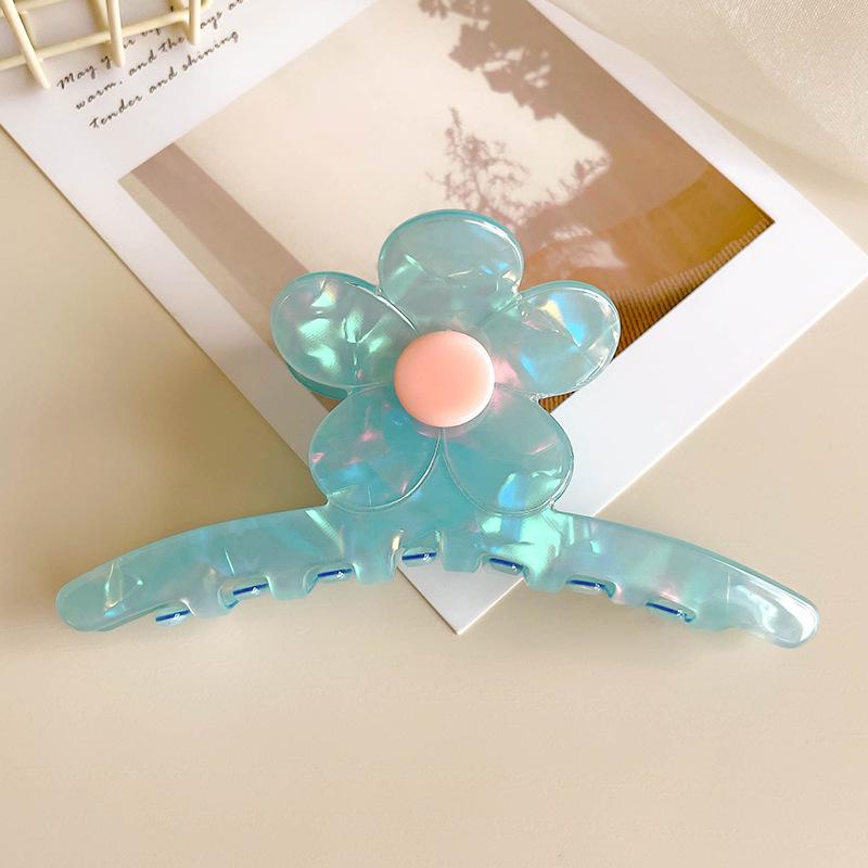 Xiaweiyi Fresh Floral Hair Claw Clip: Super Fairy, Simple, Large Shark Clip for Ponytails and Updos