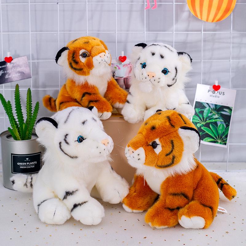 Large Plush Simulation Tiger Pillow for Children – Little Tiger Doll Zoo Gift