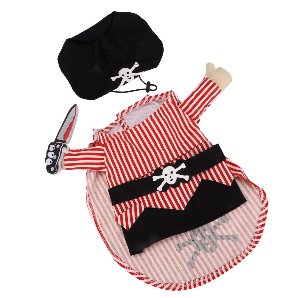 Pirate Pet Costume Set Festive Fun Dress Up Party Cosplay Pet Outfit Suitable for Dogs and CatsS